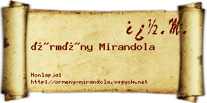 Örmény Mirandola névjegykártya
